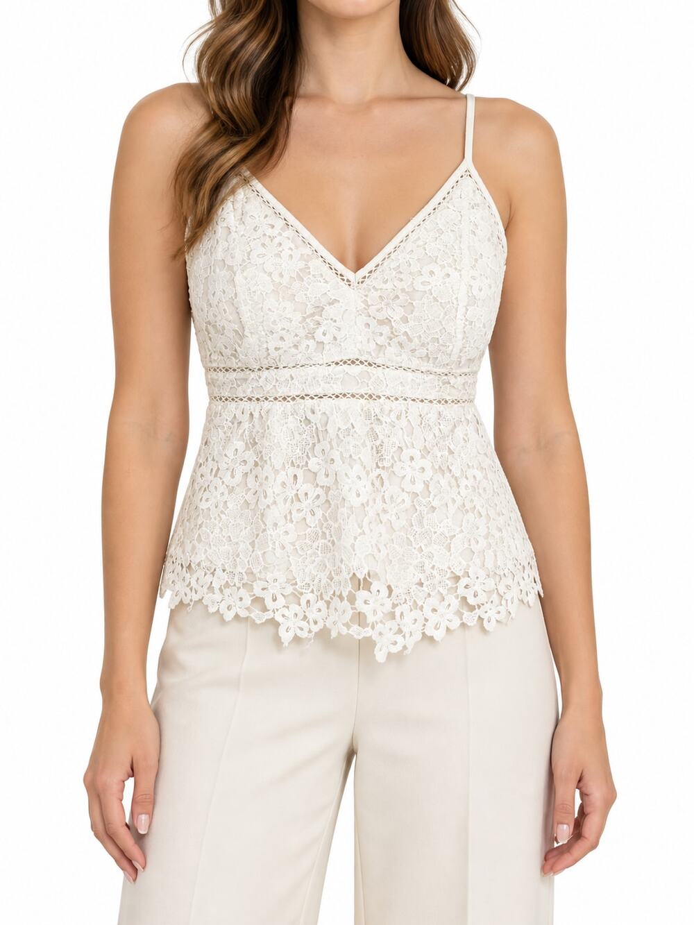 Abercrombie & Fitch Ivory Lace Camisole Tank Top XS Coquette Fairy Boho Sexy Top